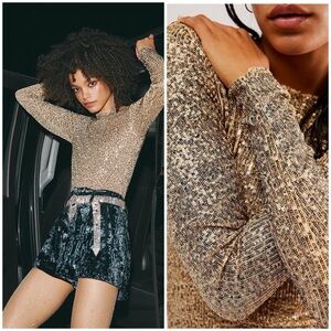 𝓯𝓹 Free People ~ GOLD RUSH LONG SLEEVE